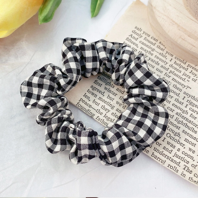 Product image KAHASIL - Ikat Kunciran Iket Rambut Scrunchie Motif Petak KMJAF004 all variant HITAM